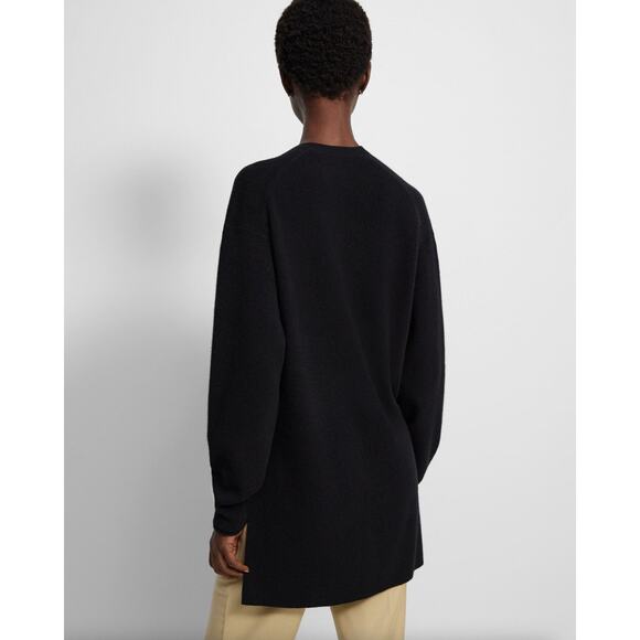 THEORY Long Cardigan in Cashmere Black {BB2} - Picture 3 of 7